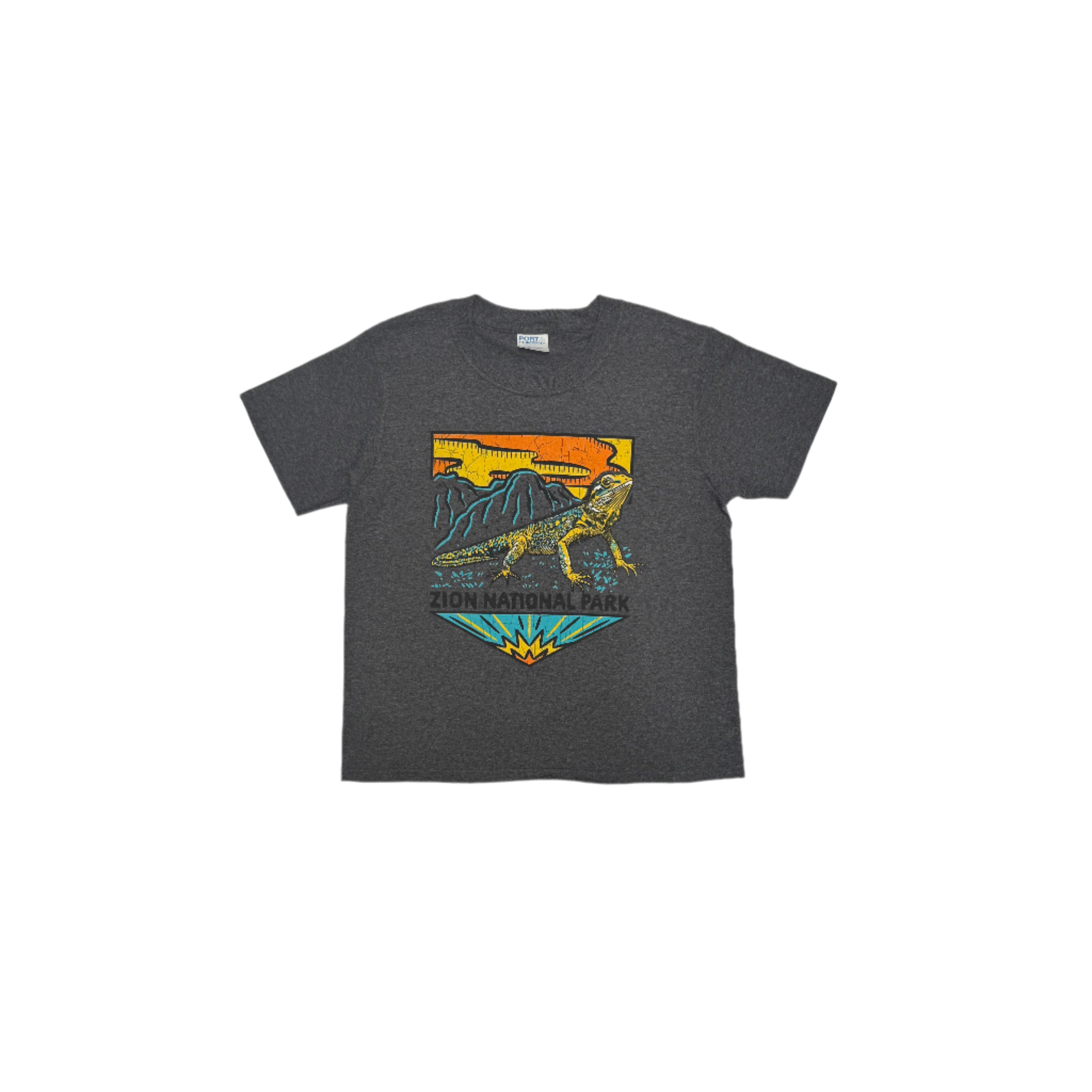 Tshirt - Yth Woodblock Collared Lizard - Zion Natl Park Forever Project