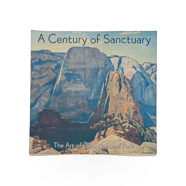 Softcover book titled "A Century of Sanctuary" by ZNHA, featuring a cover image with detailed artwork and title text.
