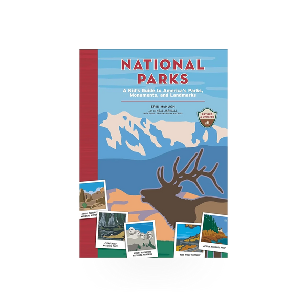 Children's book titled "National Park Kids Guide" by Hachette Book Group USA, featuring colorful illustrations on the cover.