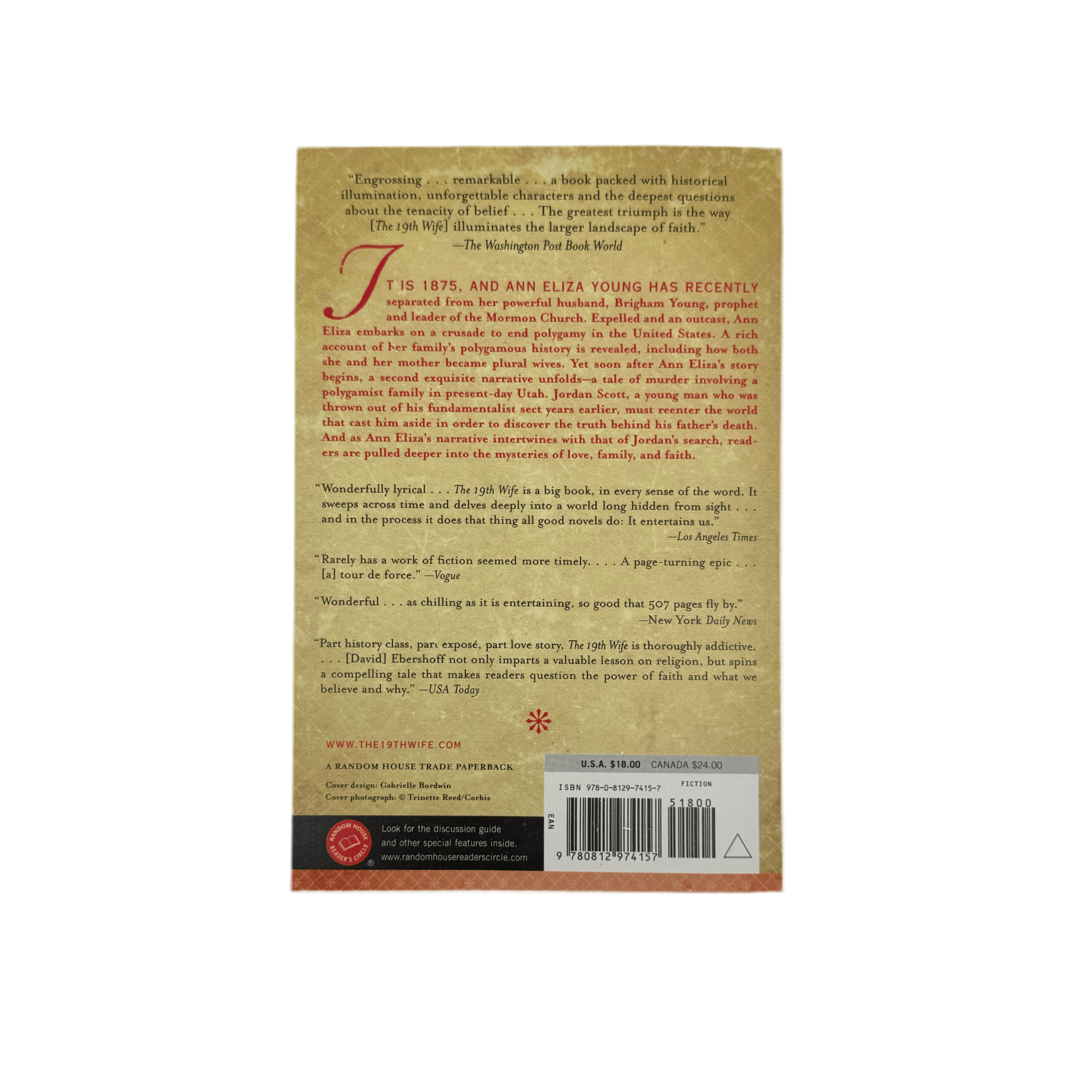 Book - The 19th Wife - Zion Natl Park Forever Project