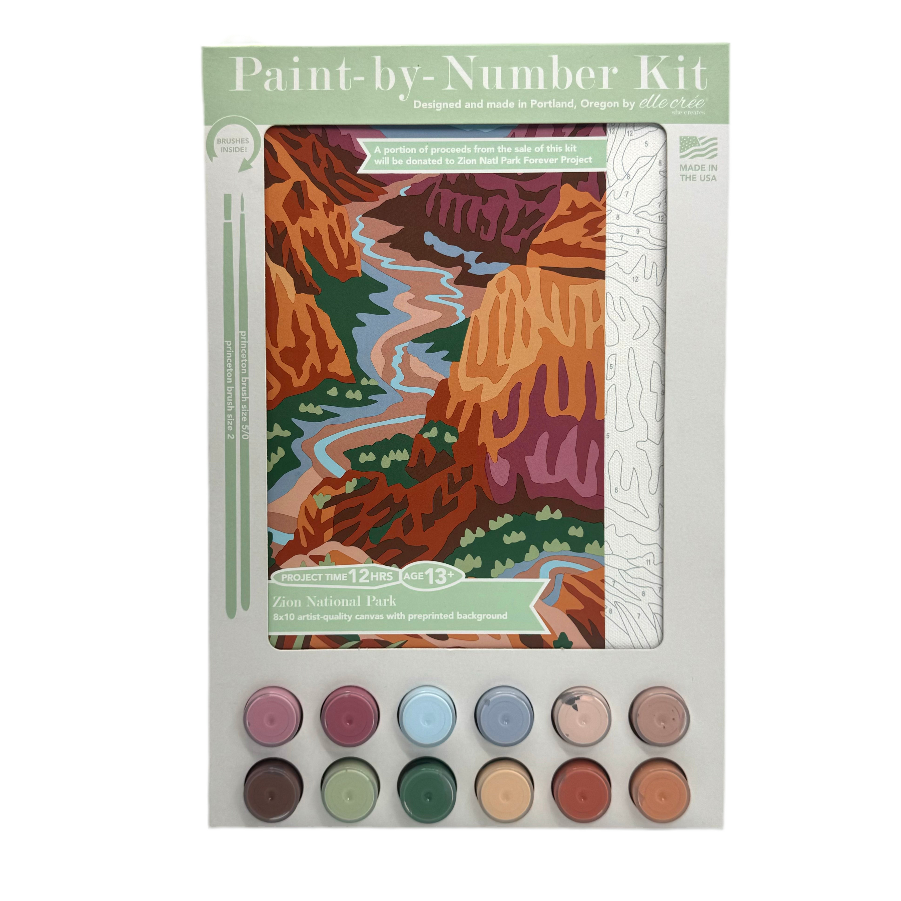 Kit - Art - Paint By Number Zion - Zion Natl Park Forever Project
