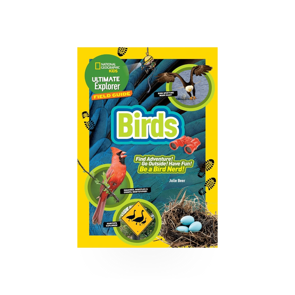 Children's bird field guide by Nat Geo Kids for young explorers, published by Penguin Random House, featuring colorful bird illustrations.