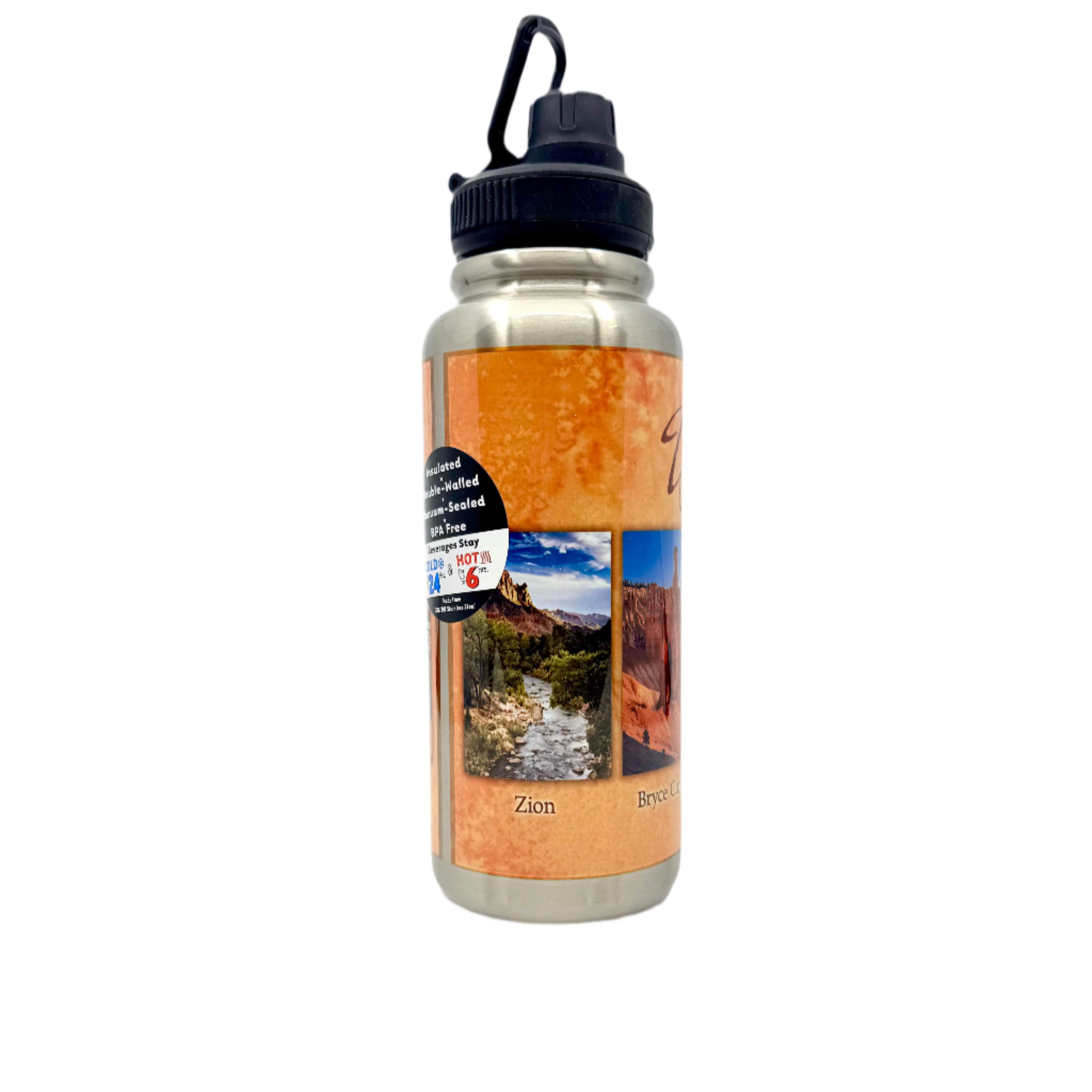 Water Bottle - Utah Rocks 32oz - 69835-SIB32 - Zion Natl Park Forever Project