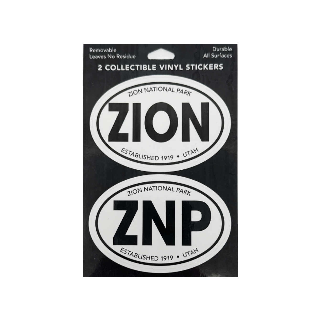 Sticker - Oval B&W - 2 Pk Zion - 86069-OS2 - Zion Natl Park Forever Project