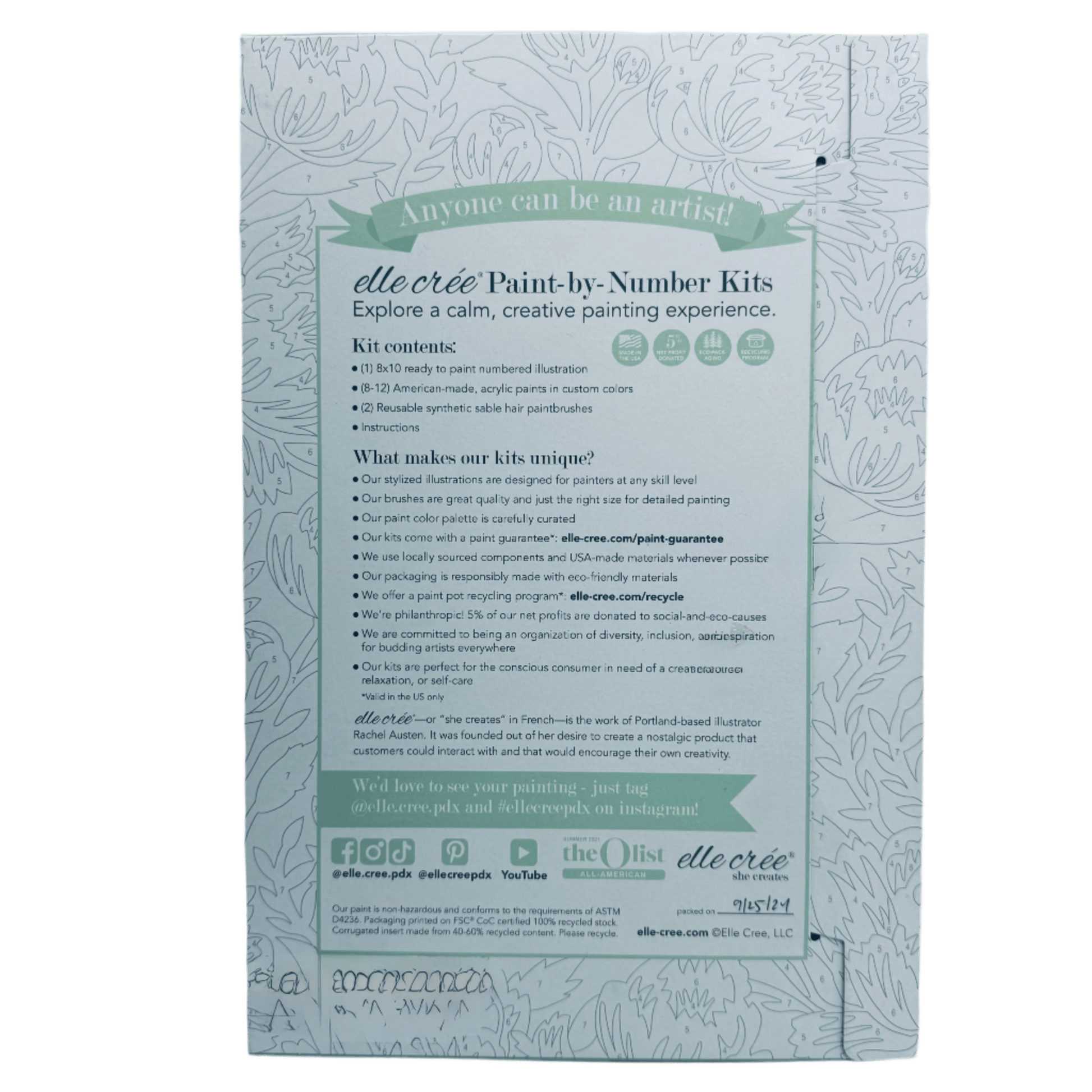 Kit - Art - Paint By Number Zion - Zion Natl Park Forever Project