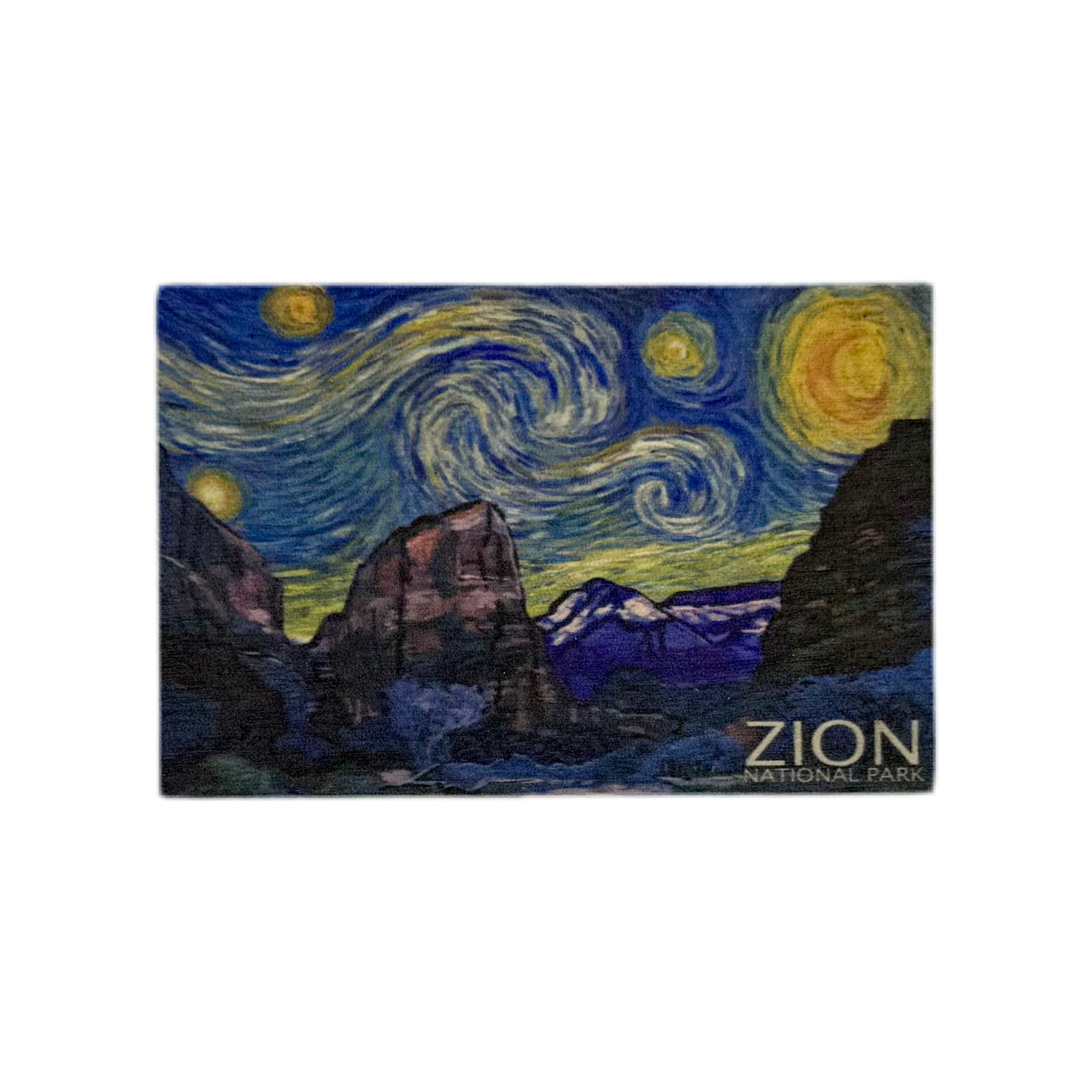 Magnet - Wood - Zion Starry Night - D - Zion Natl Park Forever Project
