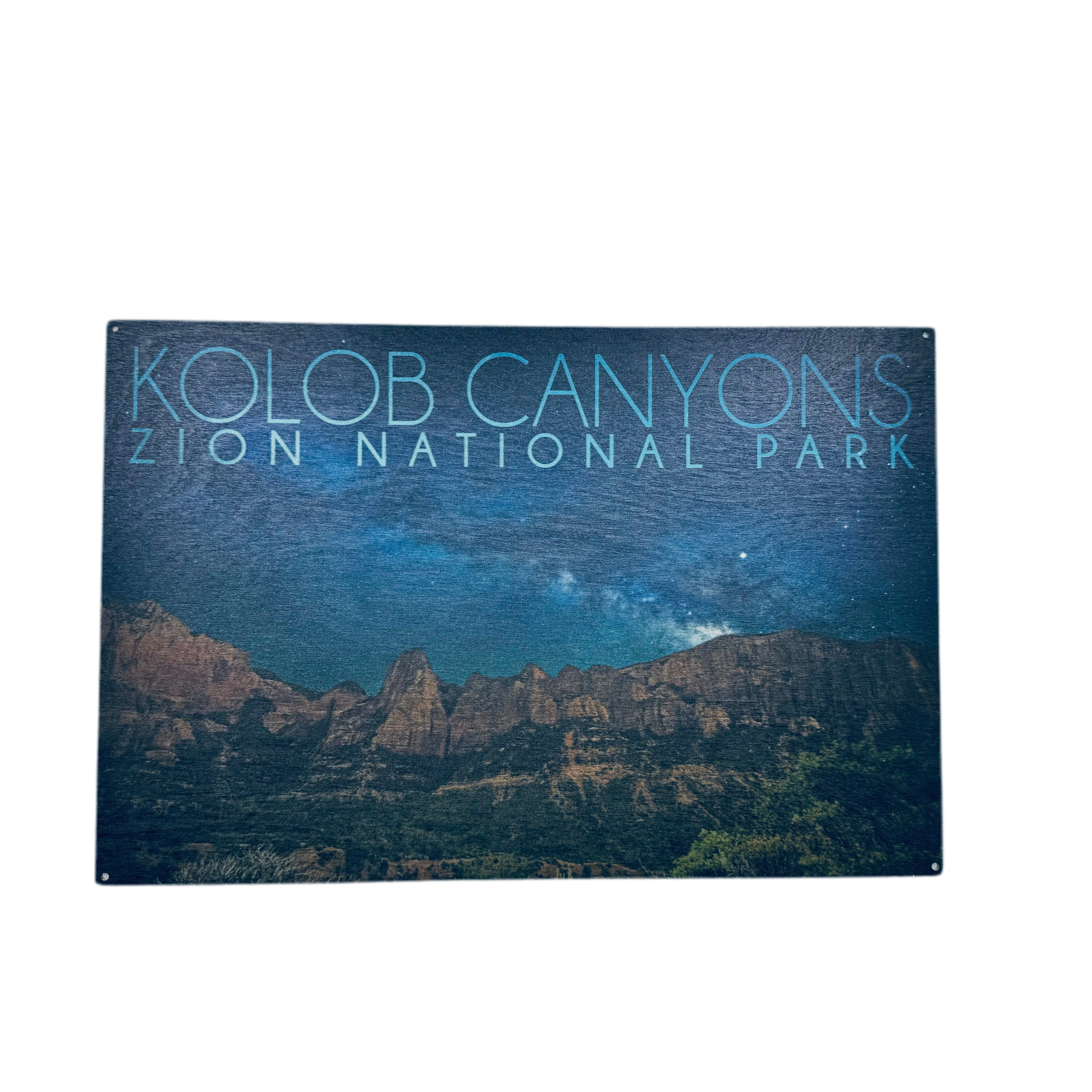Sign - Wood - Night Sky Kolob - D - Zion Natl Park Forever Project
