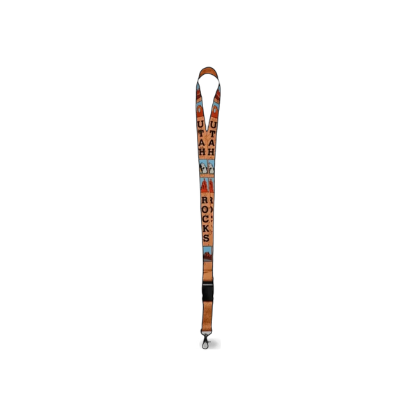 Impact Photographics Utah Rocks themed lanyard featuring colorful rock formations and outdoor design for everyday wear.