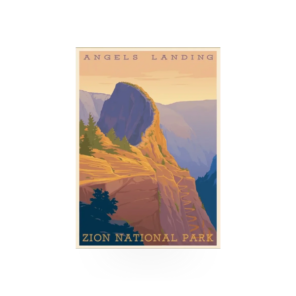 Impact Photographics magnet badge featuring the RR Angels Landing design, showcasing vibrant colors and detailed imagery.
