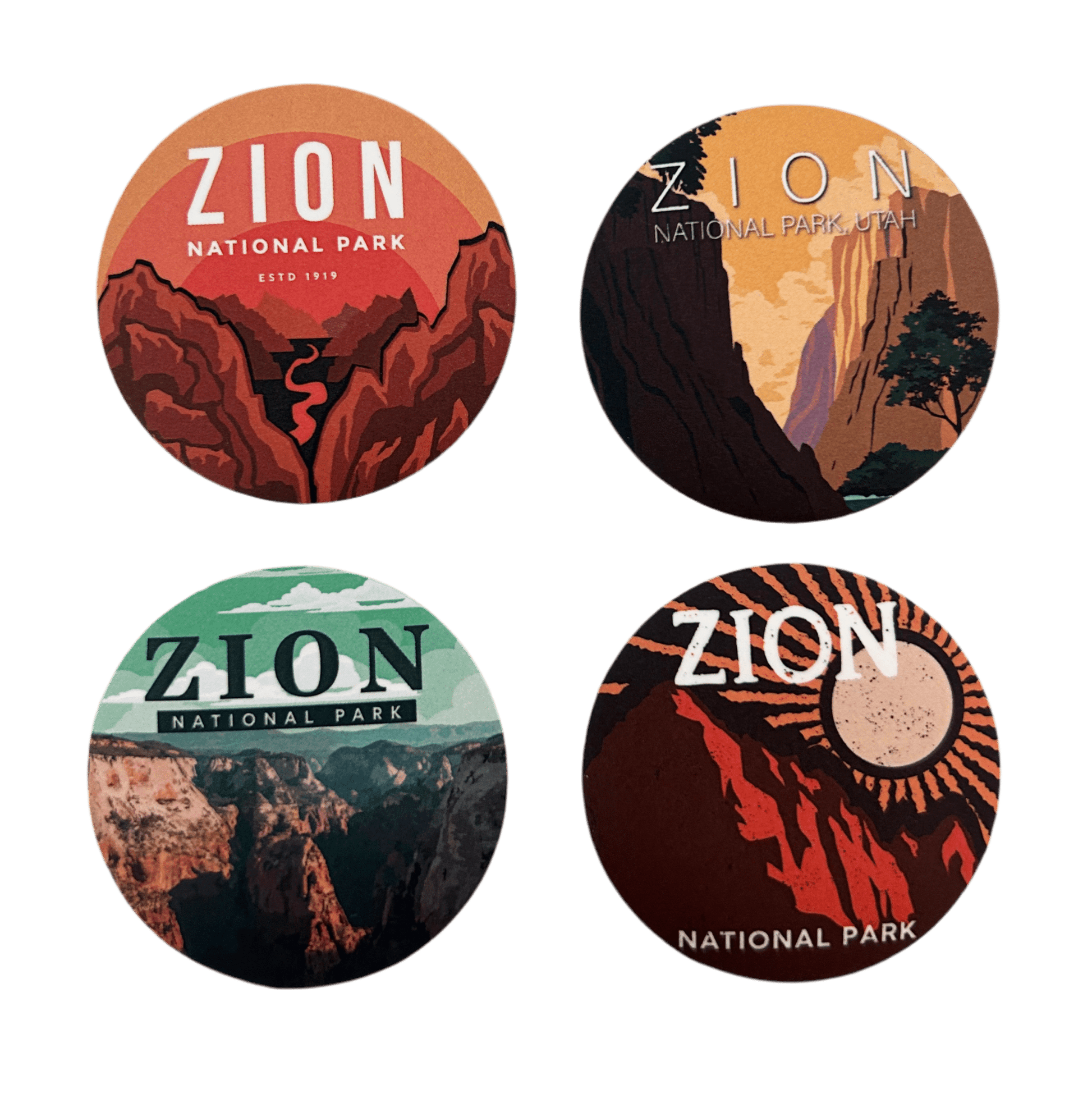 Magnet - Soft Touch - Zion 4 Pack Round - Zion Natl Park Forever Project