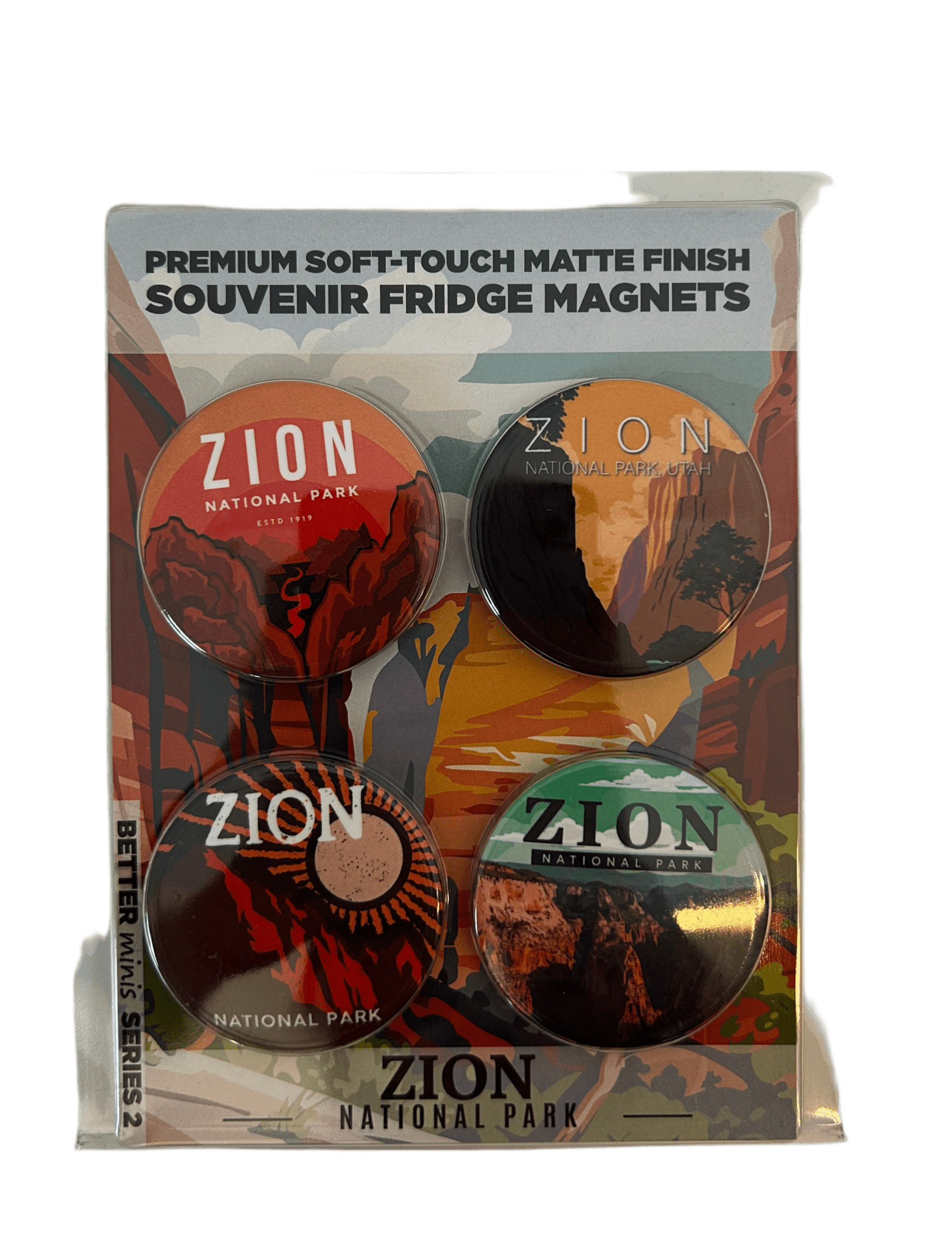 Magnet - Soft Touch - Zion 4 Pack Round - Zion Natl Park Forever Project