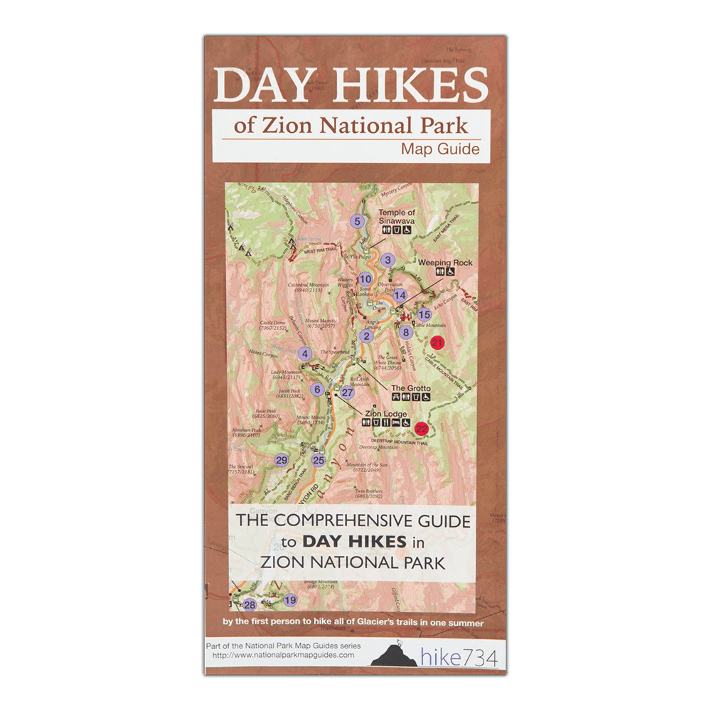 Map - Day Hikes Of Zion Natl Park - Zion Natl Park Forever Project