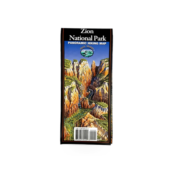 Trail Tracks Zion Pano Trail Tracks map, detailed panoramic hiking trail map of Zion National Park from Trail Tracks.