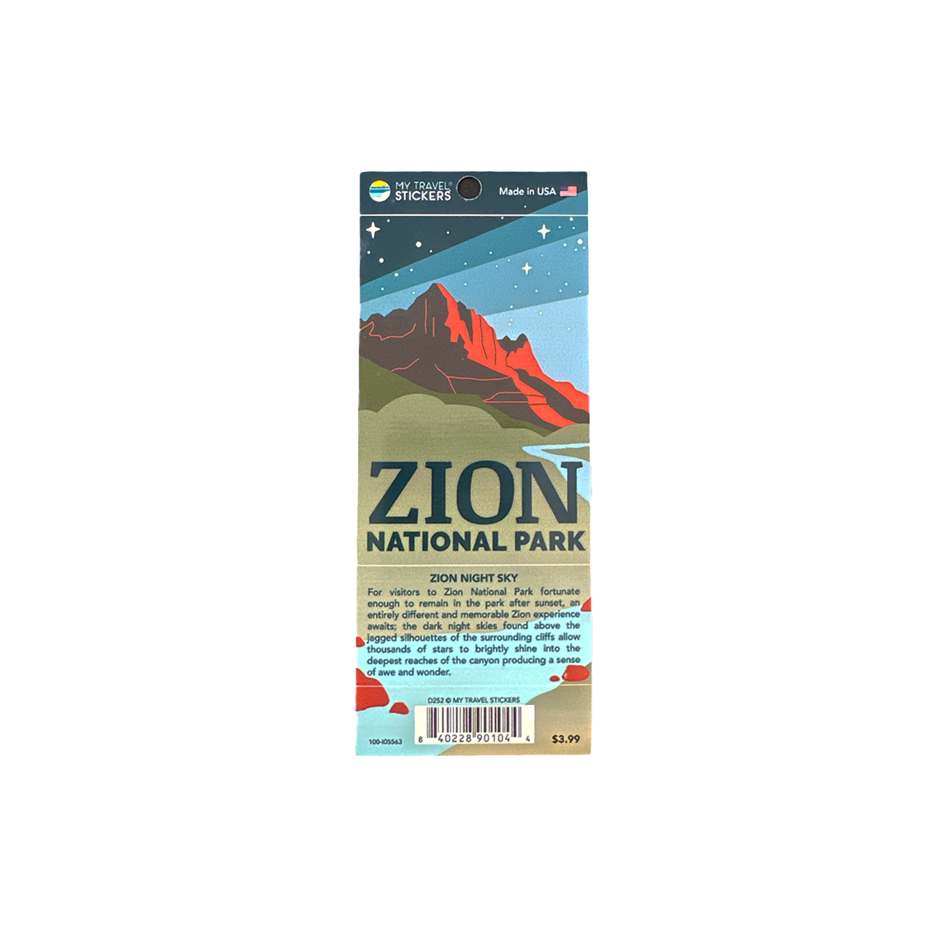 Sticker - Zion Natl Park Dark Sky - Zion Natl Park Forever Project