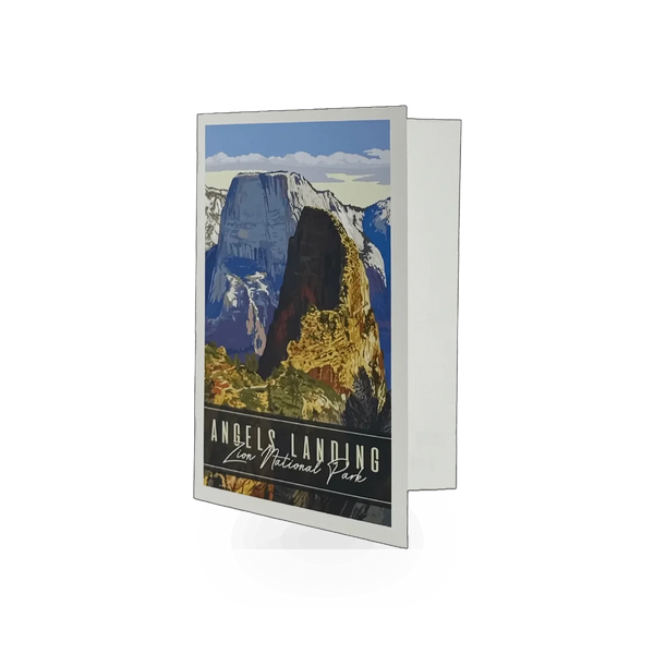Lantern Press Zion Angels Landing notecard featuring a scenic view of Zion National Park's famous Angels Landing trail.