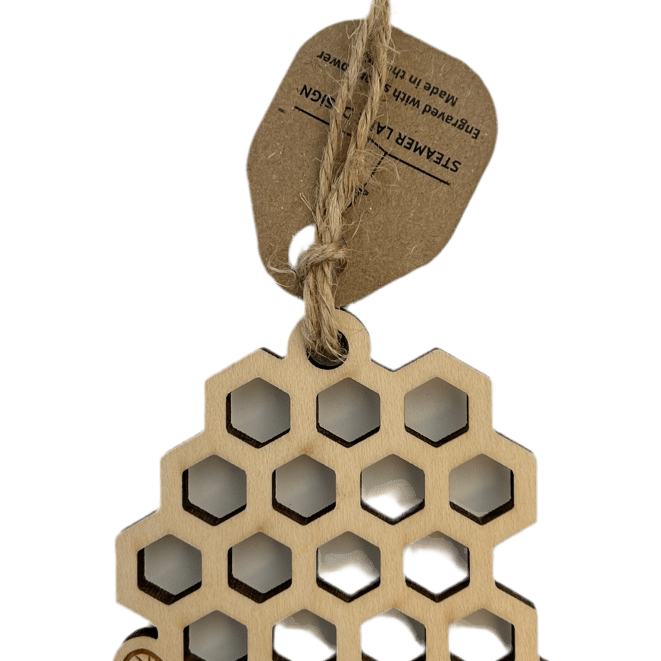 Ornament - Wood Honeycomb & Bee Zion - Zion Natl Park Forever Project