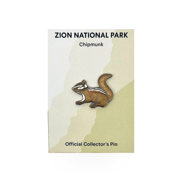 Eagle River Designs animal chipmunk theme pin featuring a detailed, colorful chipmunk illustration on a metal pin.