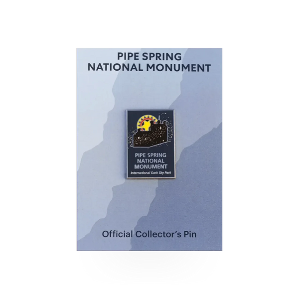 Dark sky-themed pin from Eagle River Designs, featuring a celestial design with stars and moon elements on a metal pin.