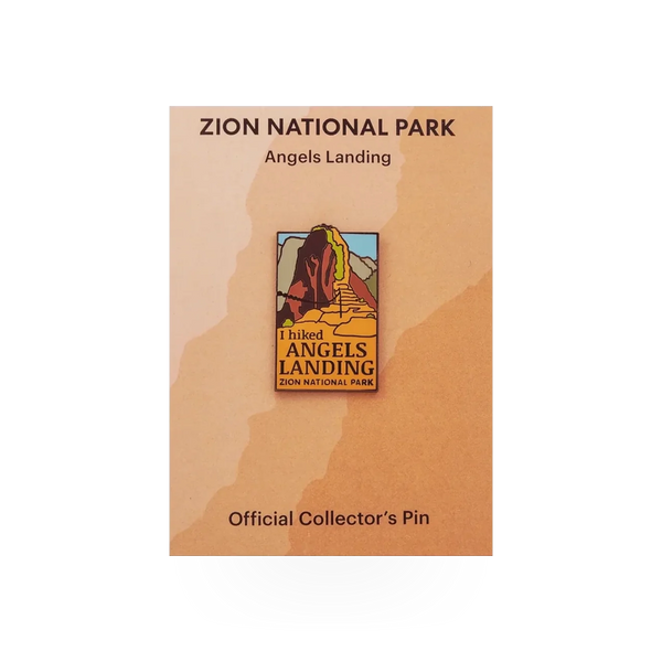 Eagle River Designs Zion Angels Landing themed pin featuring a detailed depiction of the famous rock formation.
