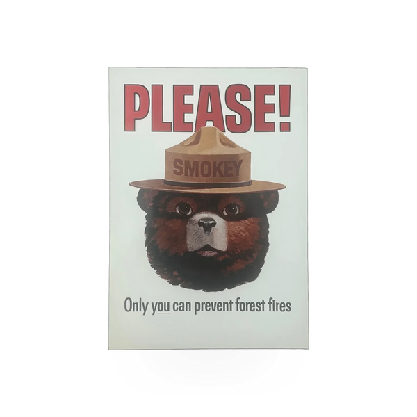 4x6 Smokey Bear postcard in VA style by Impact Photographics, featuring Smokey Bear illustration on a vintage-inspired postcard.
