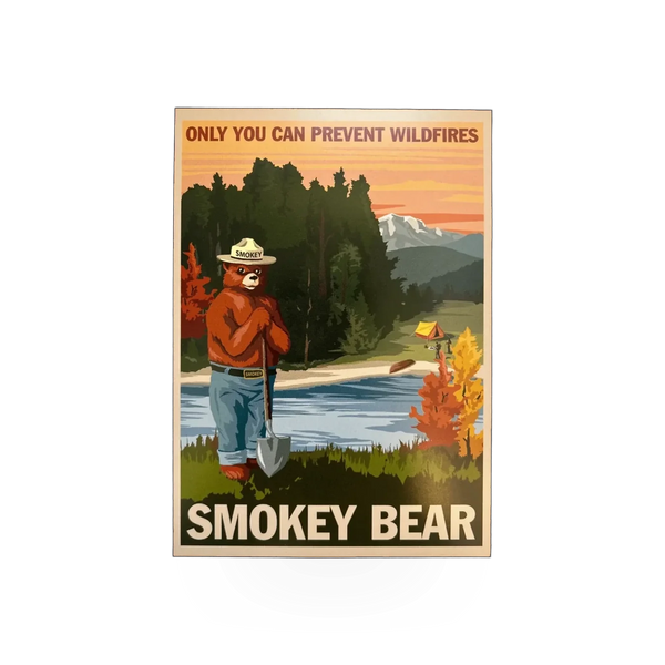 4x6 Smokey Bear retro postcard by Impact Photographics featuring vintage-style Smokey Bear illustration and design.