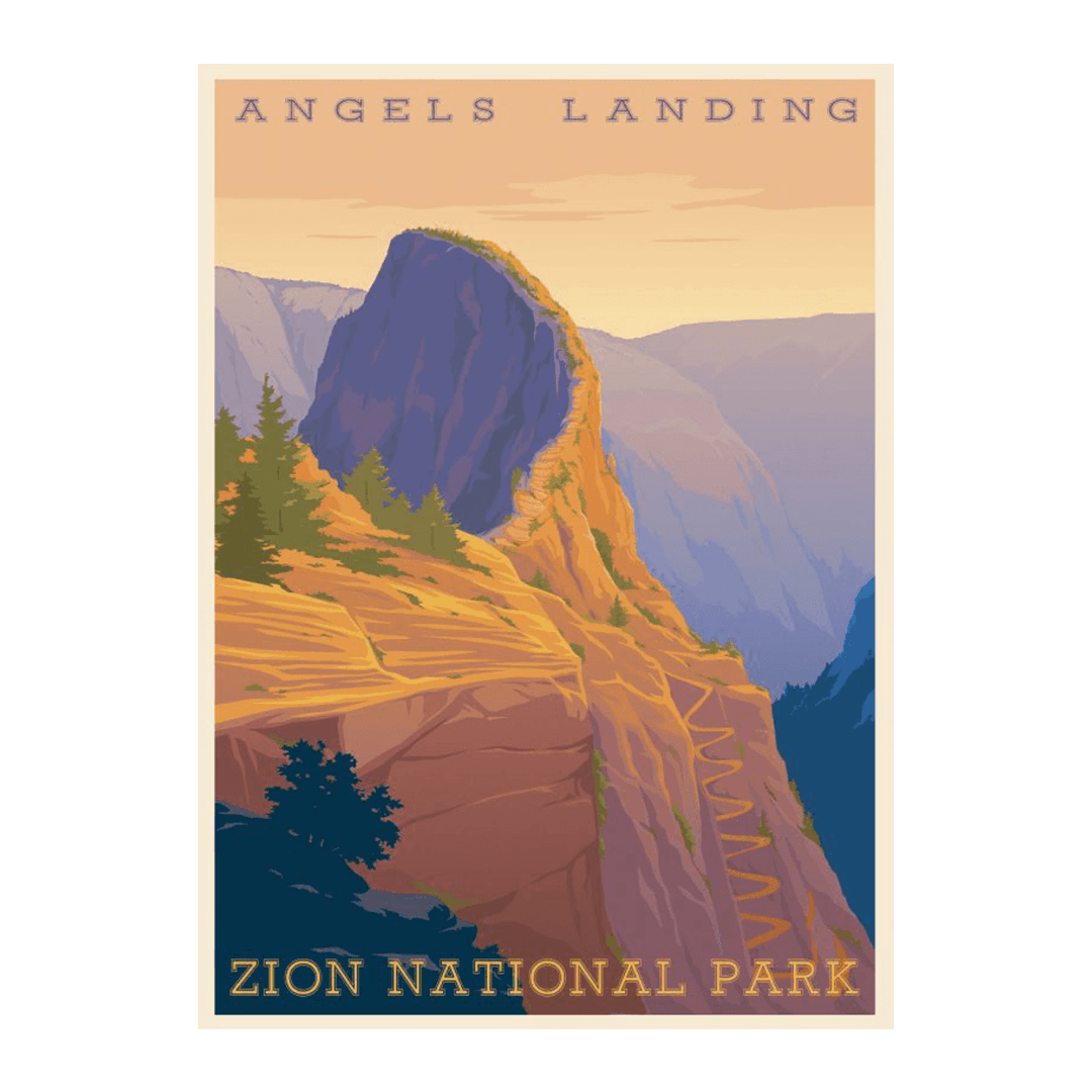 Poster - Retro Angels Landing - 77518-38F - Zion Natl Park Forever Project