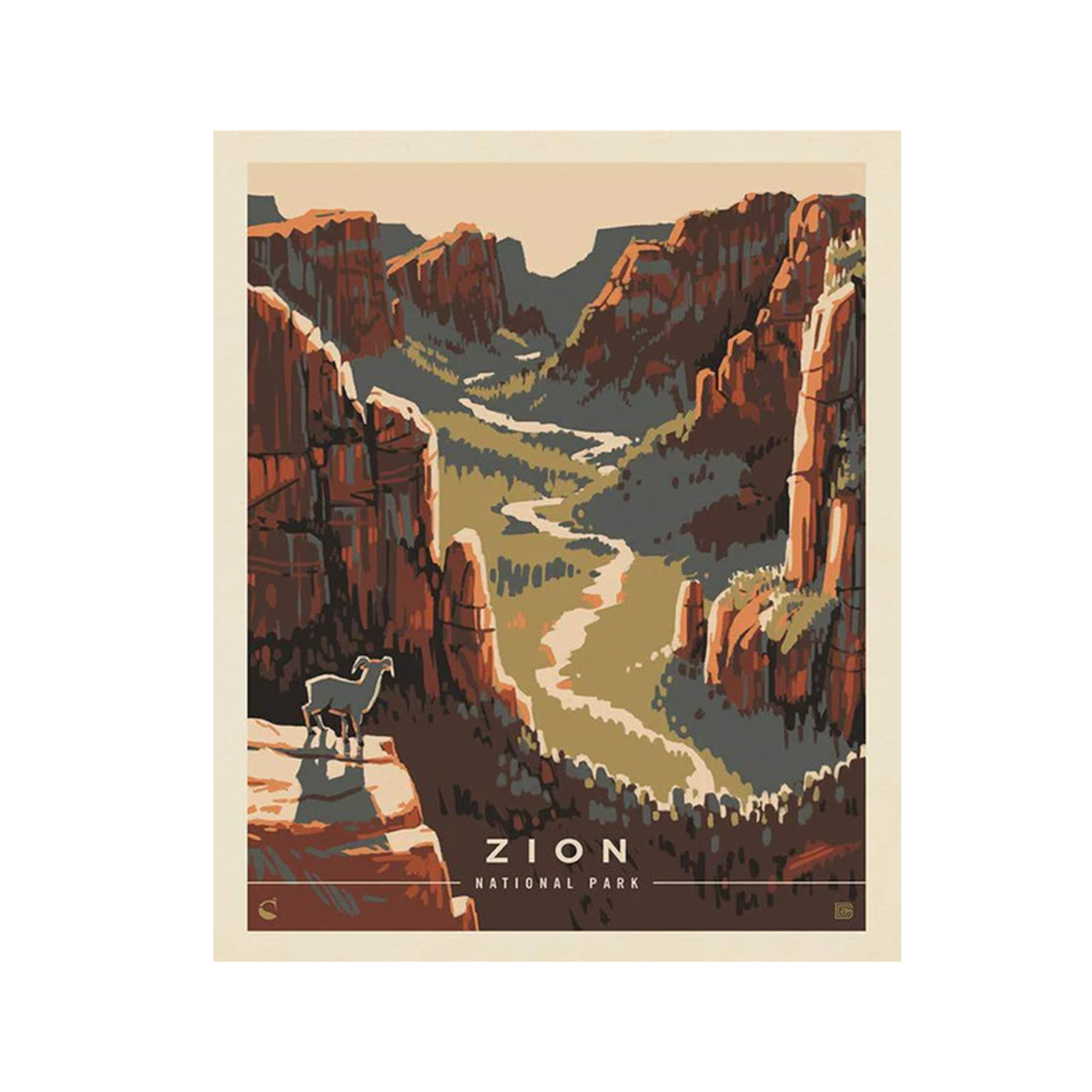 Fabric - 1 Yard Panel Zion Natl Park - Zion Natl Park Forever Project