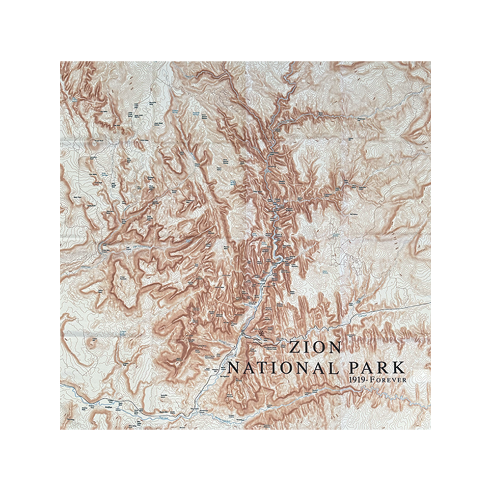 Bandana - 24" Zion Topo Map - Zion Natl Park Forever Project