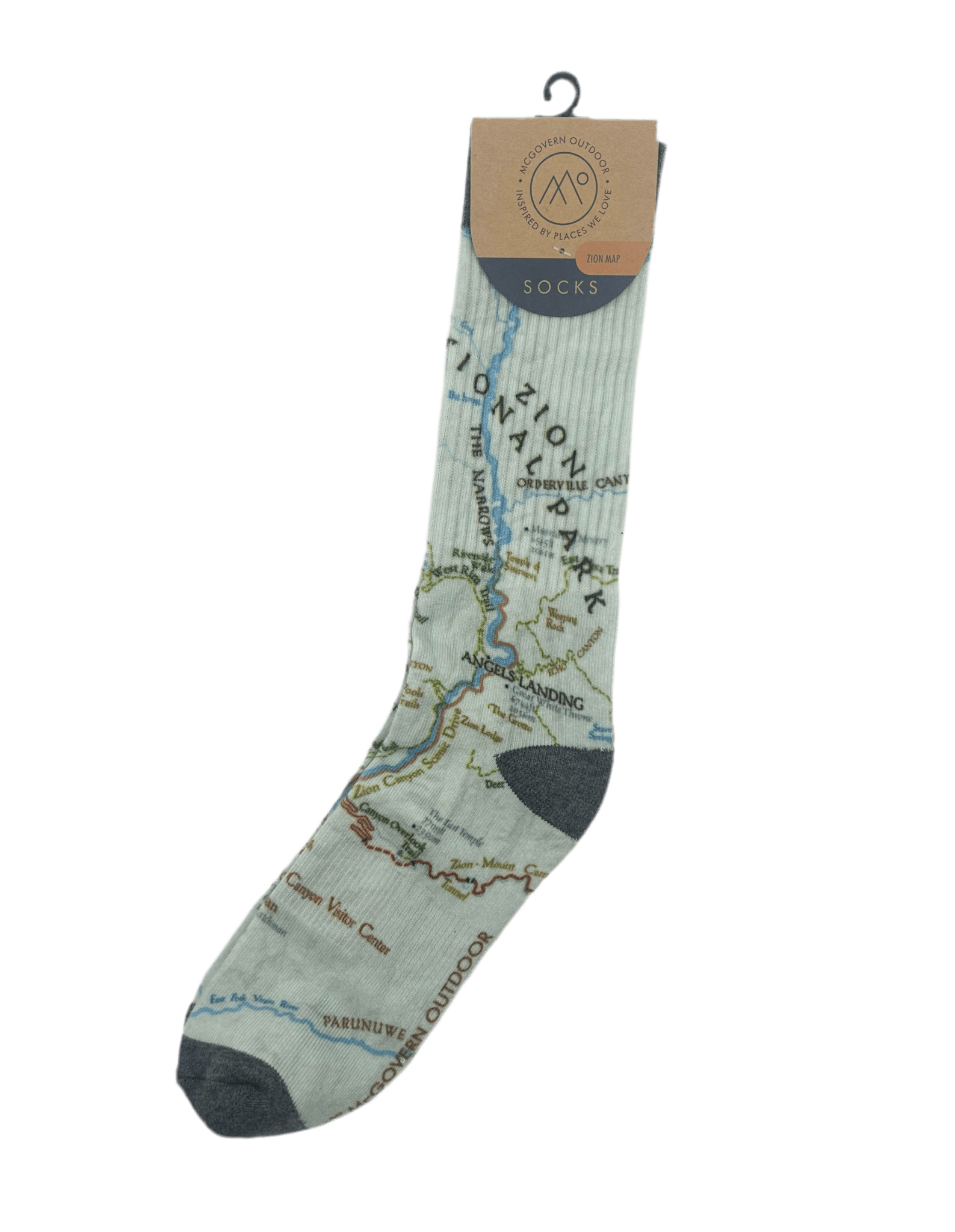 Sock - Zion Map - Zion Natl Park Forever Project