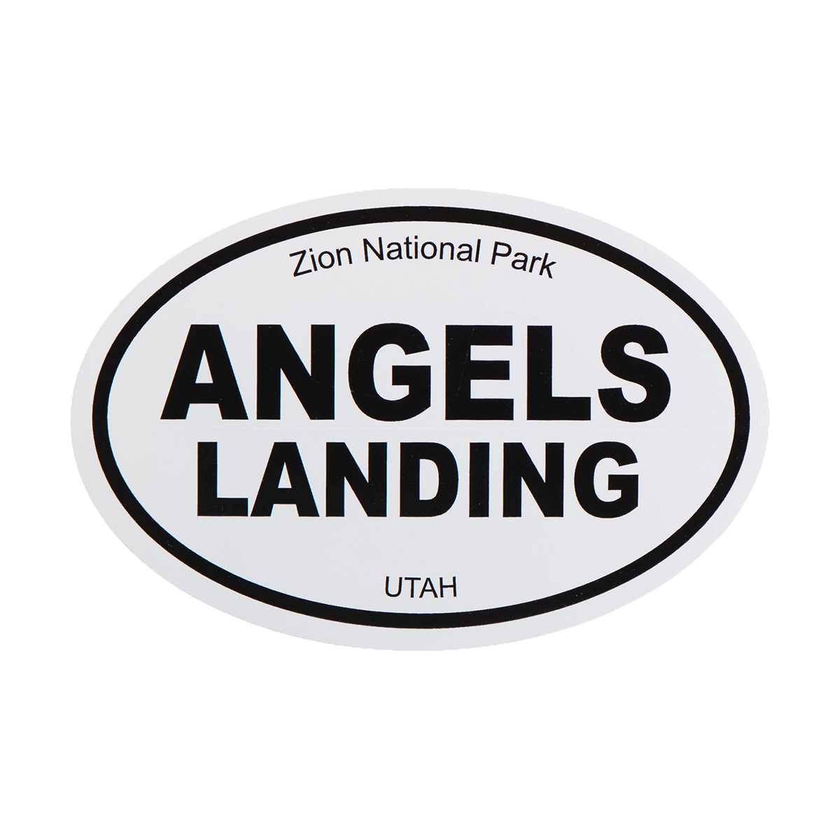 Sticker - Oval B&W - Angels Landing - 86006-OS - Zion Natl Park Forever Project