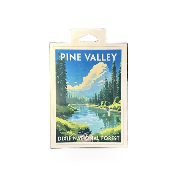 Impact Photographics Pine Valley sticker featuring PV Dixie National Forest design with vibrant colors and detailed forest imagery.