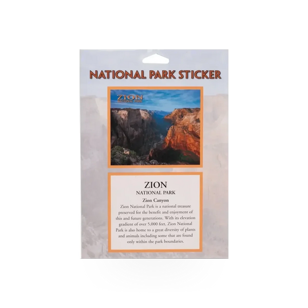 Impact Photographics Zion Overlook Passport sticker featuring scenic Zion National Park overlook design on durable adhesive label.