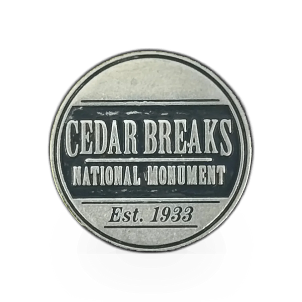 Impact Photographics Cedar Breaks themed token, featuring detailed design of the Cedar Breaks landscape.