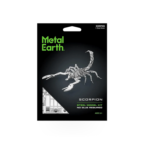 Metal Earth Scorpion toy model by Fascinations, detailed metal sculpture of a scorpion with intricate parts and realistic design