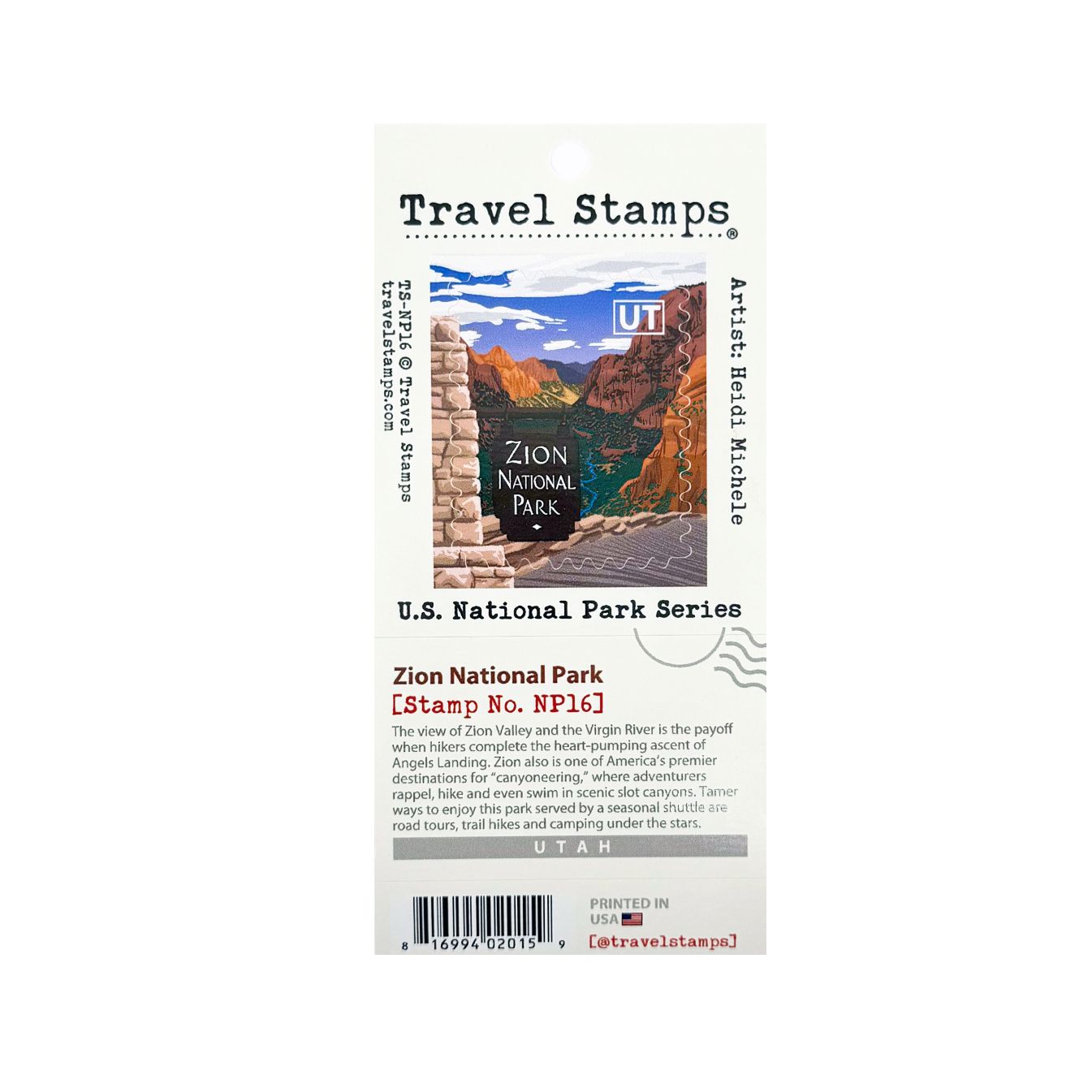 Travel Stamp Zion - NP16 - Zion Natl Park Forever Project