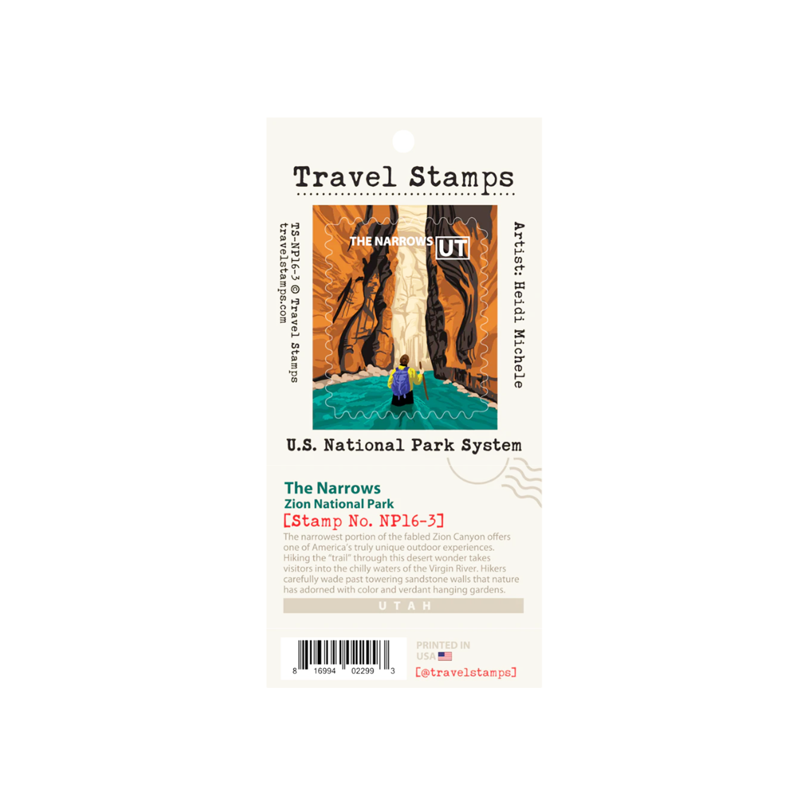 Travel Stamp Zion - The Narrows - Zion Natl Park Forever Project