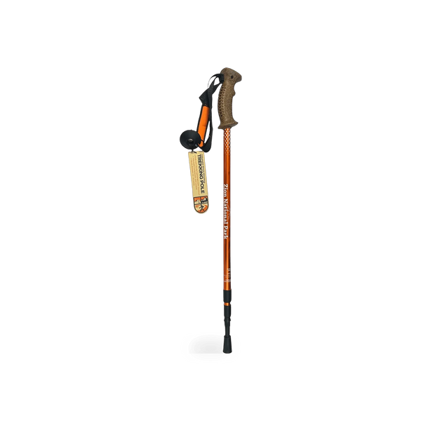 Collapsible safety walking stick in assorted colors with ergonomic handle, designed for support and stability.