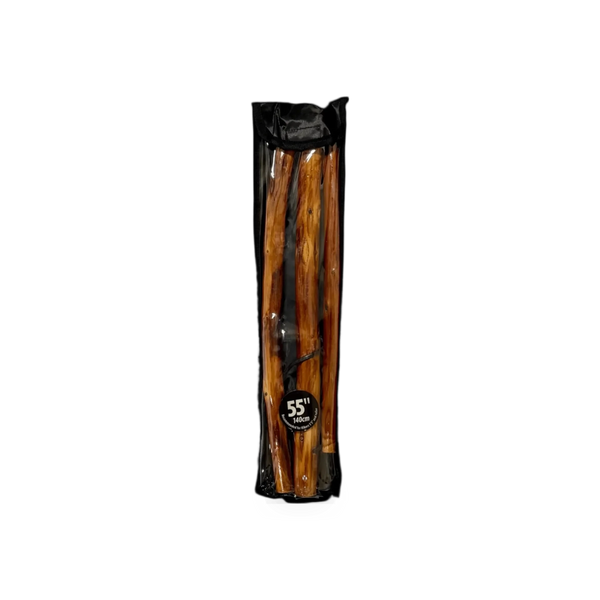 Wooden walking stick measuring 55 inches, safety design, Impact Photographics brand, with a smooth finish and ergonomic handle.