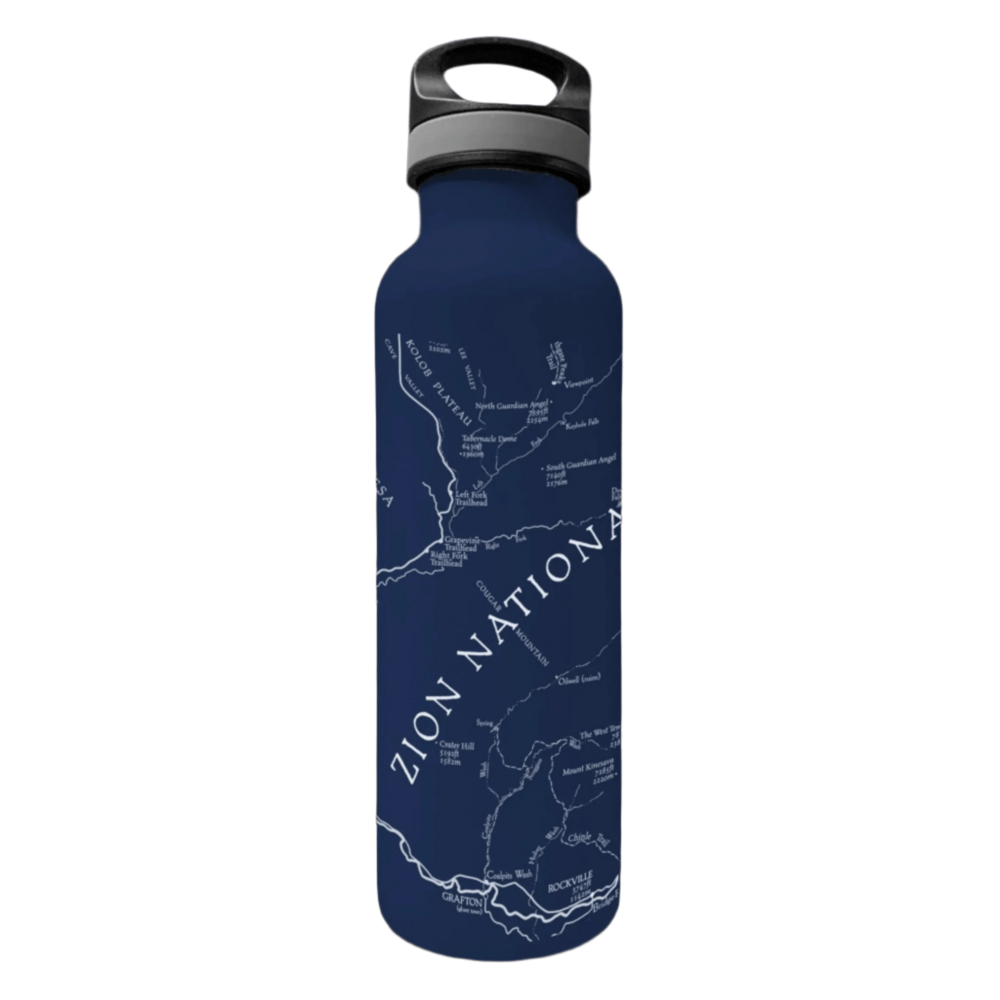 Water Bottle - Zion Map - Zion Natl Park Forever Project