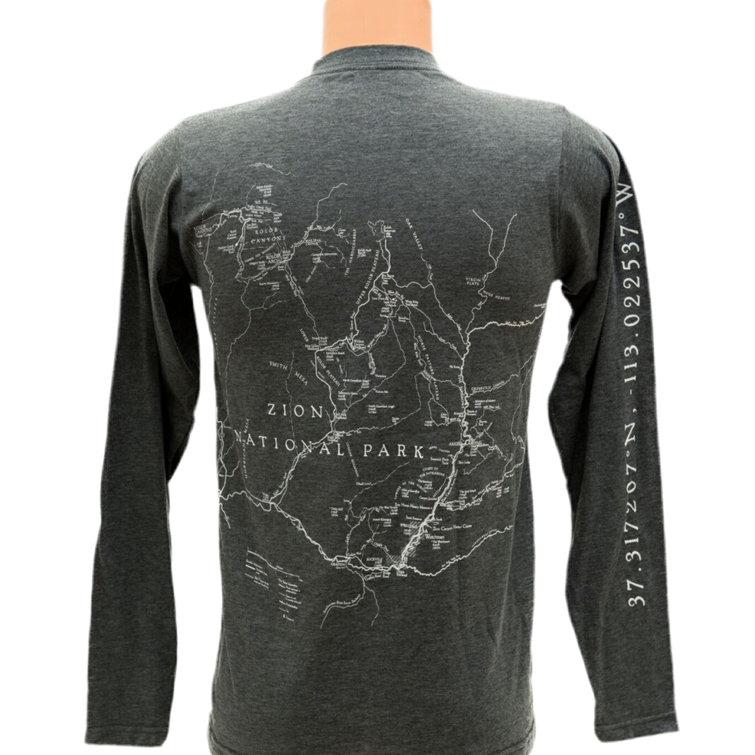 Tshirt - Zion GPS LS - Zion Natl Park Forever Project