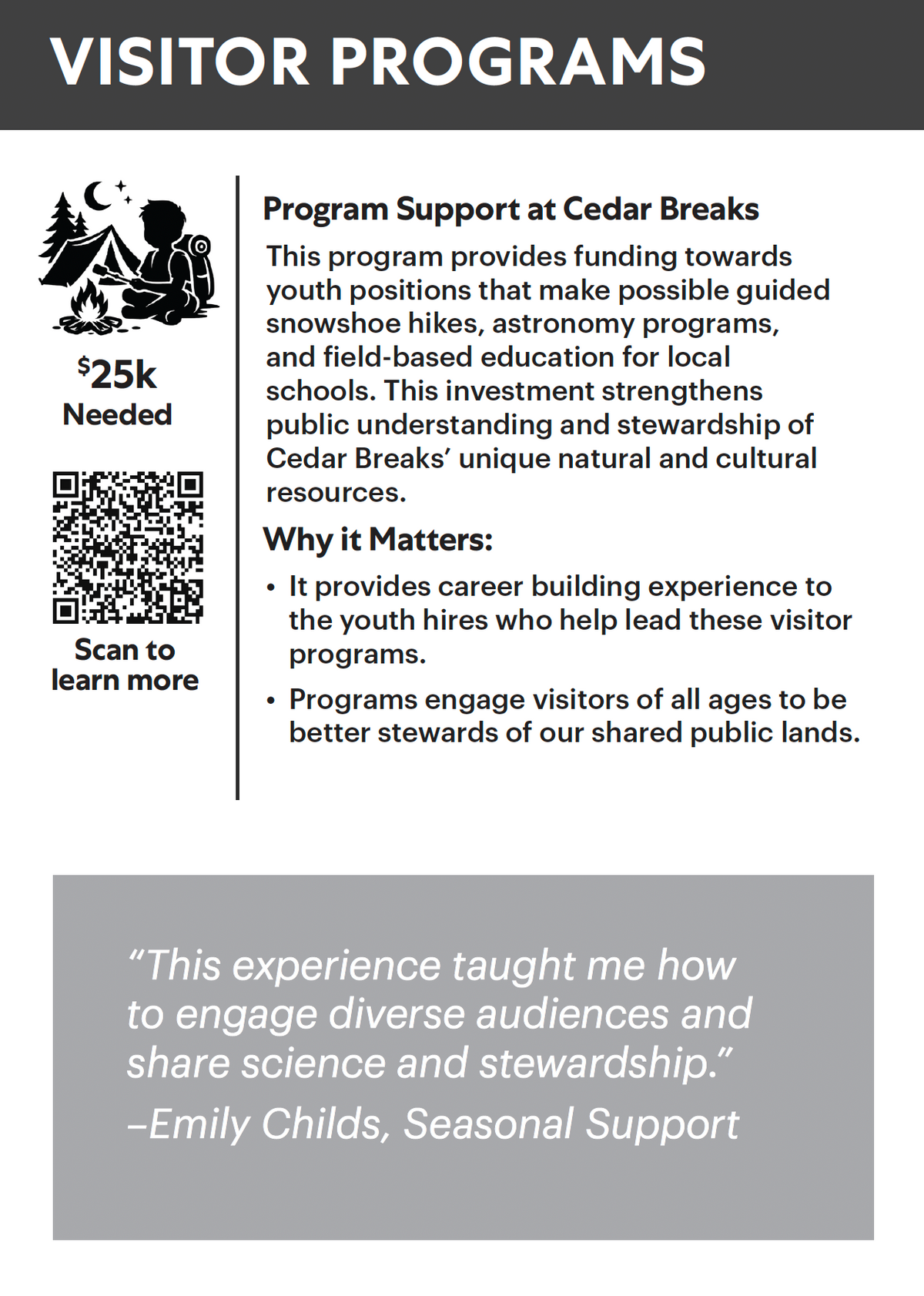 Program Support at Cedar Breaks National Monument — back