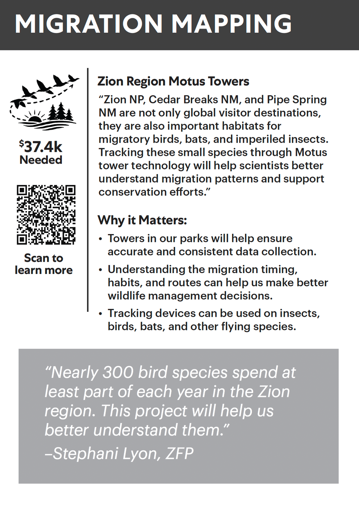Mapping Migratory Species – Zion Region Motus Towers — back