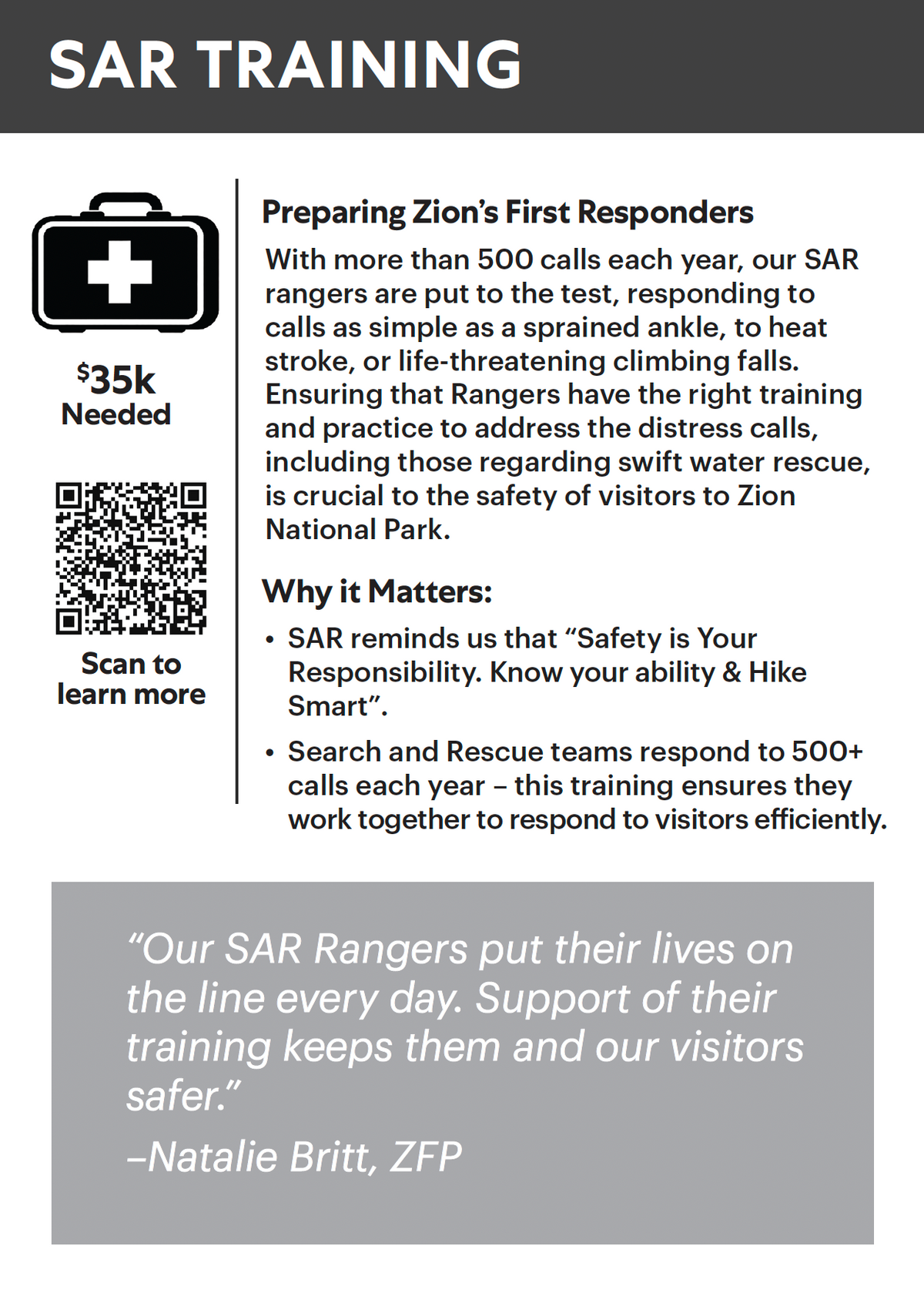 Support for Search and Rescue Annual Trainings — back
