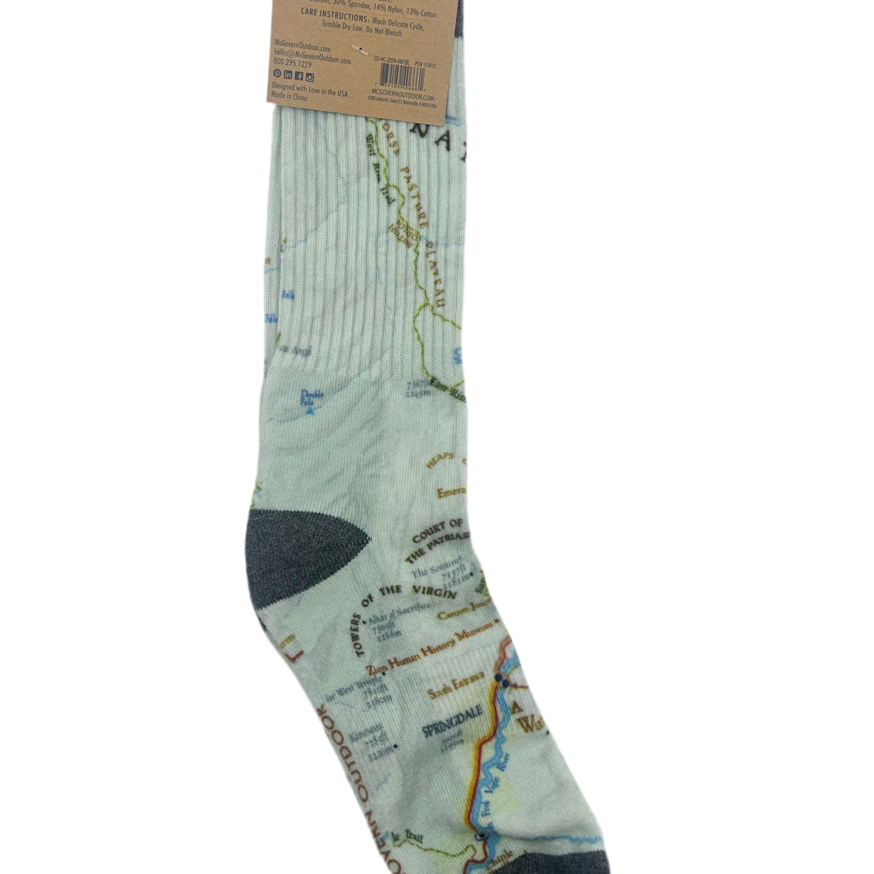 Sock - Zion Map - Zion Natl Park Forever Project
