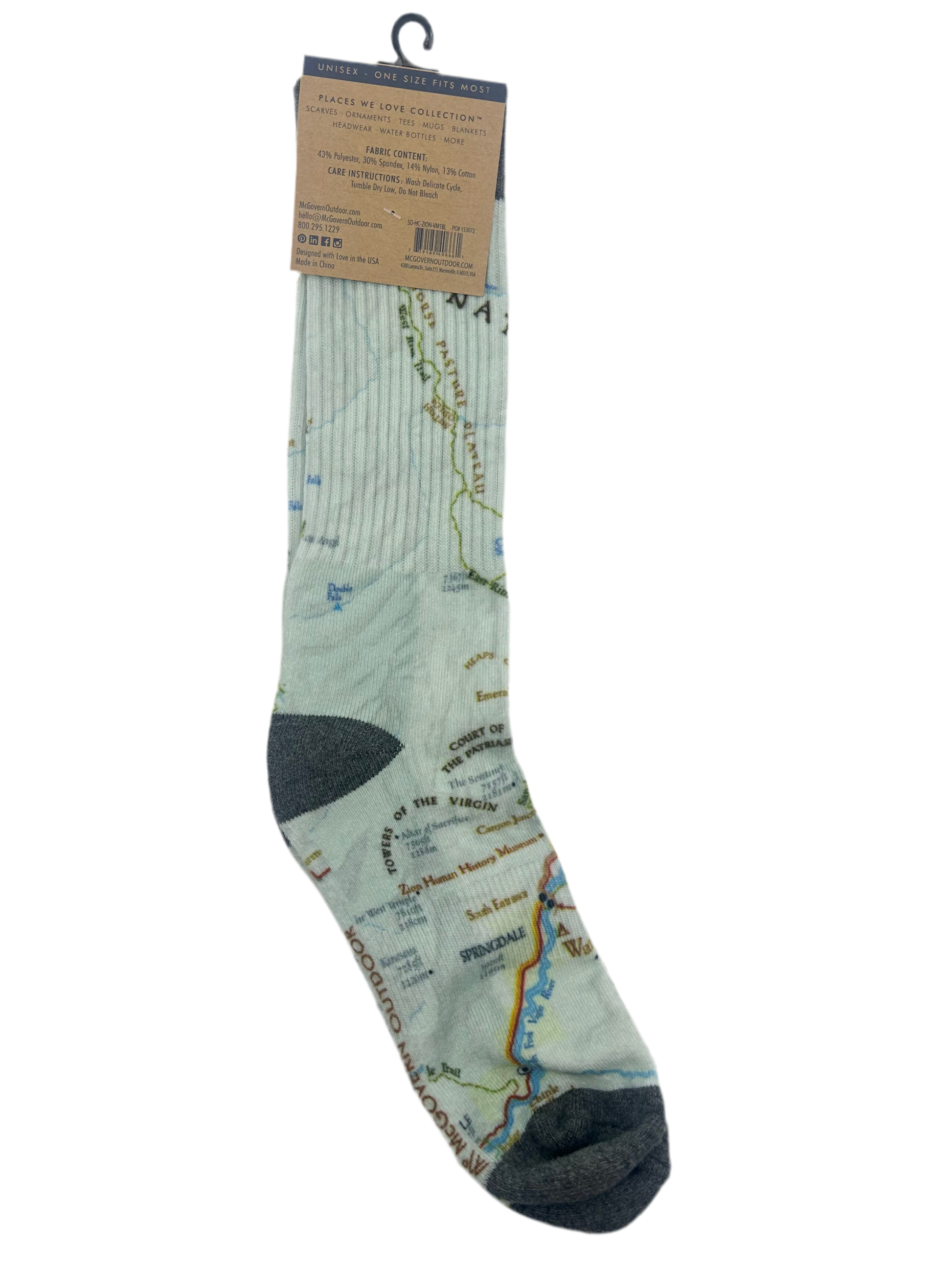 Sock - Zion Map - Zion Natl Park Forever Project