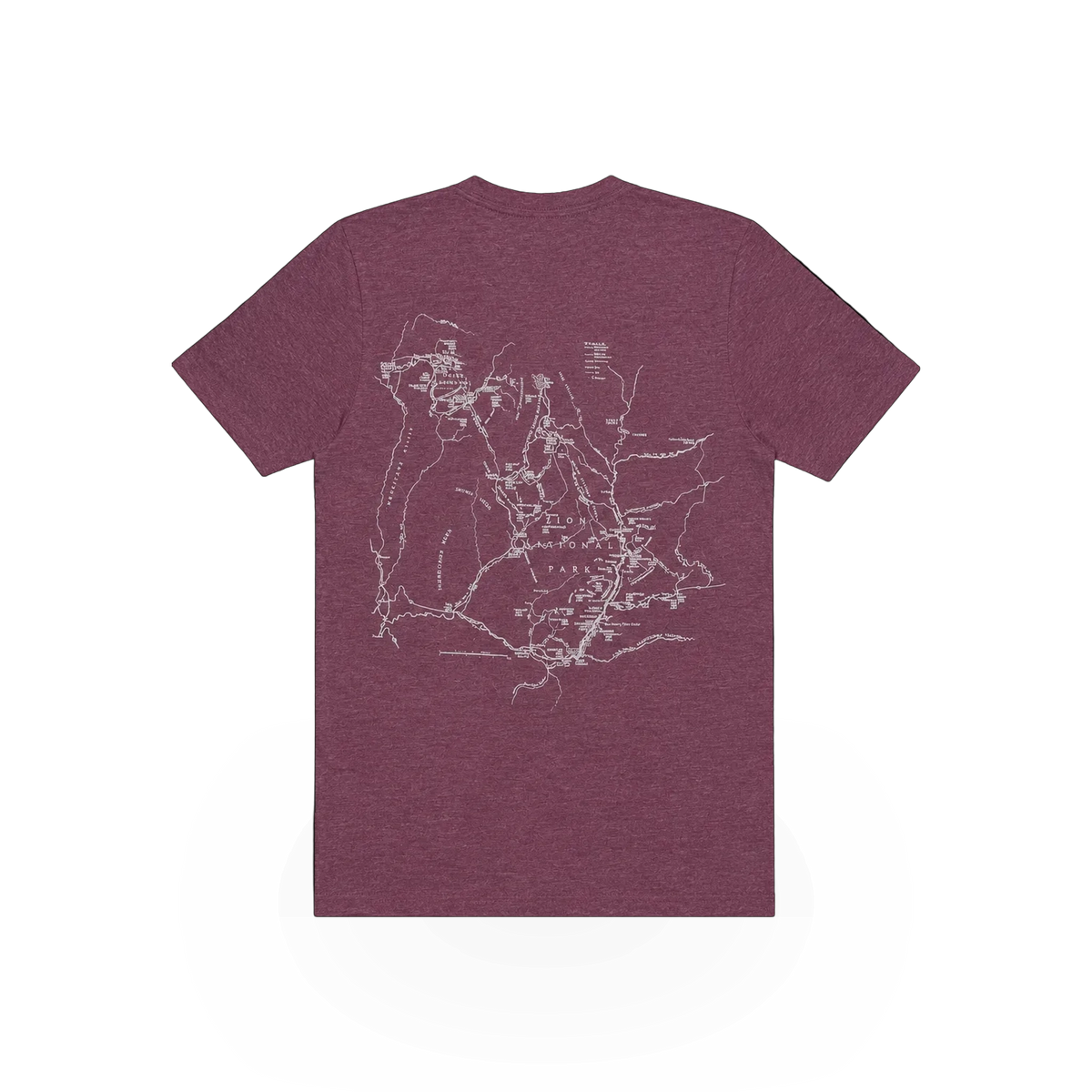 McGovern Maps Zion GPS themed T-shirt featuring a stylish design with Zion National Park map artwork.