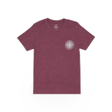 Light gray Zion GPS theme T-shirt by McGovern Maps featuring a printed map design on the front.