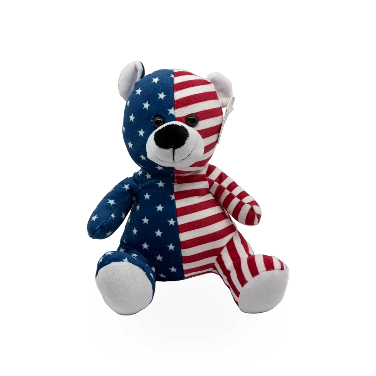 Soft 8-inch America 250 USA bear plush toy by Nature Planet Inc, featuring red, white, and blue patriotic design and plush fabric.