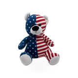 Soft 8-inch America 250 USA bear plush toy by Nature Planet Inc, featuring red, white, and blue patriotic design and plush fabric.