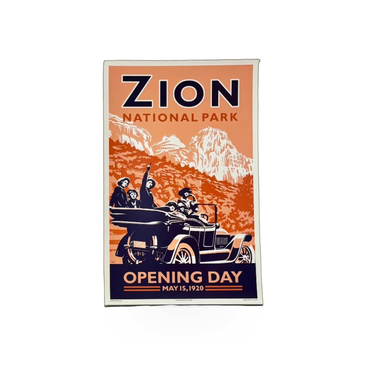 John Clark's "Opening Zion" poster, vibrant full-size artwork featuring scenic Zion National Park imagery.